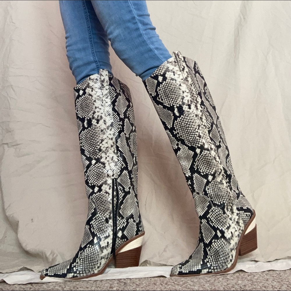 Gianni Bini Snake Print Boots